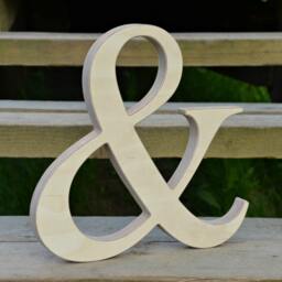 8'' Wood Ampersand For Rustic Wedding Decor, Wooden Photo Prop, Free Standing Or Wall Hanging Ampersand, Home Decor - thumbnail 2