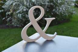 8'' Wood Ampersand For Rustic Wedding Decor, Wooden Photo Prop, Free Standing Or Wall Hanging Ampersand, Home Decor - thumbnail 1