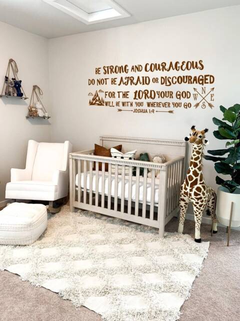 Be Strong & Courageous Wall Decal Joshua 19 Quote Decals Vinyl Sticker Quotes Nursery Decor Art Bible Verse Boy Room - image 1