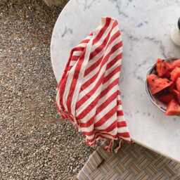 Customize Turkish Towel Set, Linen Cotton Hand Towel, Colorful Tea Striped Kitchen Lightweight - thumbnail 4
