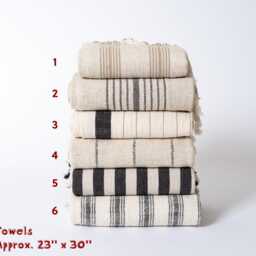 Customize Turkish Towel Set, Linen Cotton Hand Towel, Colorful Tea Striped Kitchen Lightweight - thumbnail 3