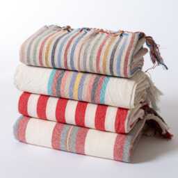 Customize Turkish Towel Set, Linen Cotton Hand Towel, Colorful Tea Striped Kitchen Lightweight - thumbnail 2