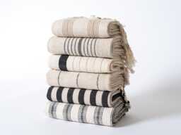 Customize Turkish Towel Set, Linen Cotton Hand Towel, Colorful Tea Striped Kitchen Lightweight - thumbnail 1