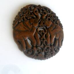 Wood Carving Elephant, Hand Carved Wooden Driftwood Elephant Art, Figurine, Home Wall Decor/Gift - thumbnail 2