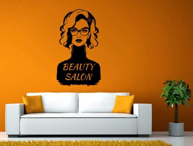 Beauty Salon Hair Style Shop Fashion Swag Room Wall Sticker Decal Vinyl Mural Decor Art L2453 - image 1