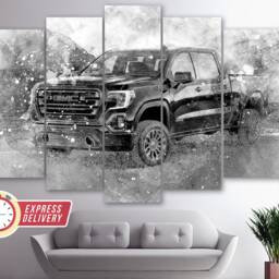 Gmc Sierra Truck Canvas Print, Off Road Wall Art, Gmc Poster, Decor, Pickup Canvas, Fan Gift - thumbnail 2