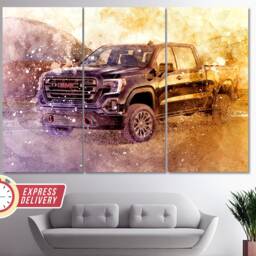 Gmc Sierra Truck Canvas Print, Off Road Wall Art, Gmc Poster, Decor, Pickup Canvas, Fan Gift - thumbnail 3