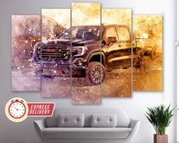 Gmc Sierra Truck Canvas Print, Off Road Wall Art, Gmc Poster, Decor, Pickup Canvas, Fan Gift - thumbnail 1