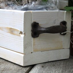 Flower Box Made Of Solid Wood - Colour White Vintage Flower & Plant in Small For Indoors - thumbnail 4