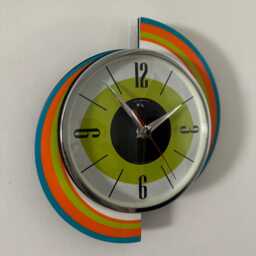Mid Century Modern Wall Clock Royalexe Laminate Atomic Jetsons Style - thumbnail 2