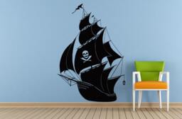 Sail Boat Old Ship Yat Liner Ocean Sea Lake River Transport Wall Decal Vinyl Sticker Mural Room Decor L1693 - thumbnail 1