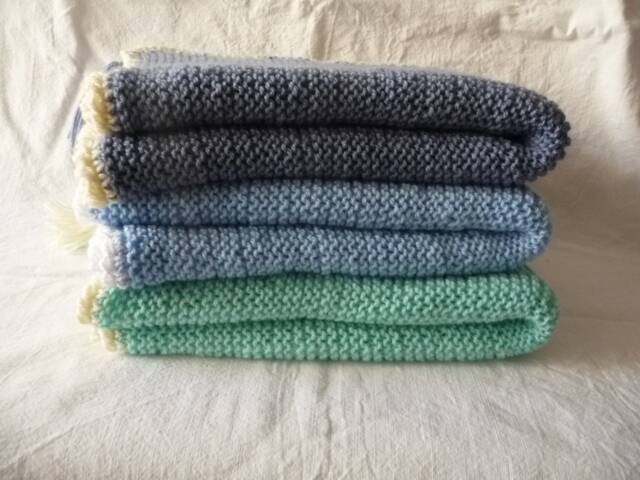 Birth Gift, Baby Blanket, Handmade Knitting, Acrylic - image 1