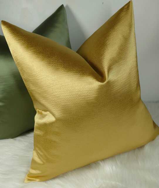 Luxury Satin Plain Cushion Cover Vibrant Gold, Elegant Home Decor Throw Pillow Cover Accent - image 1