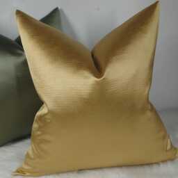 Luxury Satin Plain Cushion Cover Vibrant Gold, Elegant Home Decor Throw Pillow Cover Accent - thumbnail 2