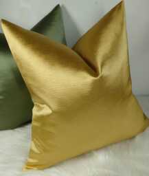 Luxury Satin Plain Cushion Cover Vibrant Gold, Elegant Home Decor Throw Pillow Cover Accent