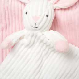 Personalised Embroidered Blanket + Rabbit Comforter 3 Hearts Gift Set - Baby Girl Boy I Shower Newborn Coming Home Baby's 1st Gift - thumbnail 3