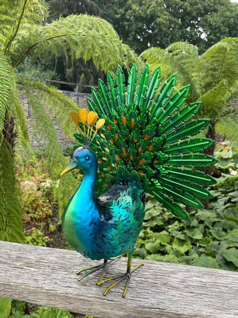 Vibrant Light-Up Peacock Bird Decorative Garden Ornament D??cor With Solar Panel 48cm - image 1