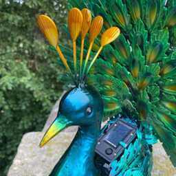 Vibrant Light-Up Peacock Bird Decorative Garden Ornament D??cor With Solar Panel 48cm - thumbnail 2