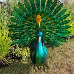 Vibrant Light-Up Peacock Bird Decorative Garden Ornament D??cor With Solar Panel 48cm - thumbnail 3