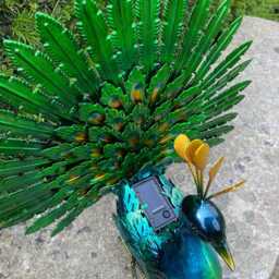 Vibrant Light-Up Peacock Bird Decorative Garden Ornament D??cor With Solar Panel 48cm - thumbnail 4