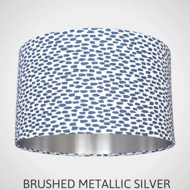 Blue Speckled Lampshade With Silver Lining For Ceiling Or Lamp Base, 20cm To 50cm Diameter, Handmade By Vivid Shades - image 1