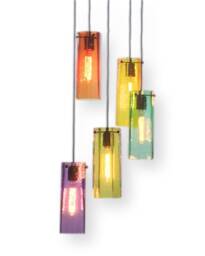 Multi-Color Hexa Cascade 5 Chandelier