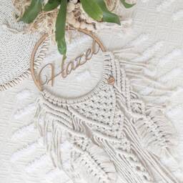 Macrame Wall Hanging/Personalised Wooden Dream Catcher/ Catcher - thumbnail 1