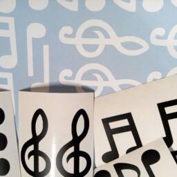37 Music Note Stickers, Music Wall Decals, Nursery Decorations, Envelope Seals, Scrapbooking Classical Decor - thumbnail 2