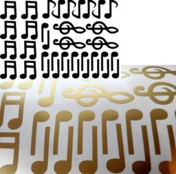 37 Music Note Stickers, Music Wall Decals, Nursery Decorations, Envelope Seals, Scrapbooking Classical Decor - thumbnail 1