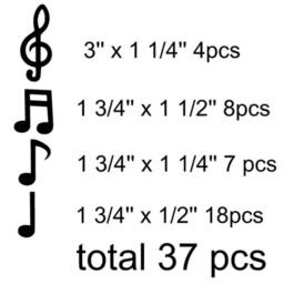 37 Music Note Stickers, Music Wall Decals, Nursery Decorations, Envelope Seals, Scrapbooking Classical Decor - thumbnail 3