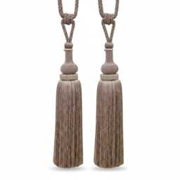 2x Merton Tieback, Beige - 5 Colours 850mm Embrace Tassel Tieback Pair - thumbnail 2