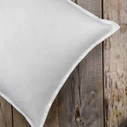 Set Of 2, 4 & 6 Flanged Washed Linen Pillow Cases in Off White/Linen Cushion Covers With Hidden Zipper/French Seam Decorative - thumbnail 2
