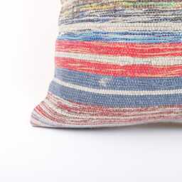 Vintage Turkish Kilim Pillow Cover Handwoven Wool Cushion - 16x16 - thumbnail 2