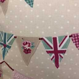 Fryetts Bunting Union Jack Cushion Cover Pink Cream Flag Pillow 16 - thumbnail 3