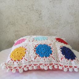Pillow 14x14, Crochet Pillow, Nursery Pillow Cover, Granny Square Pillowcase, Knit Throw Pillows - thumbnail 3