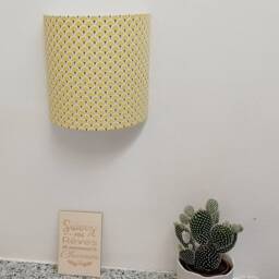 Yellow Art Deco Fan Design Half-Circle Wall Light Made in France - thumbnail 3