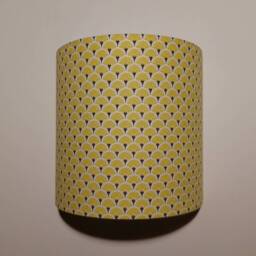 Yellow Art Deco Fan Design Half-Circle Wall Light Made in France - thumbnail 2