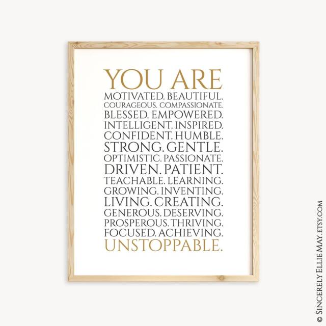 Women Empowerment Strong Woman Inspirational Quotes - You Are Motivated, Beautiful Typography Printable, Wall Art Gifts You Print 40502 - image 1
