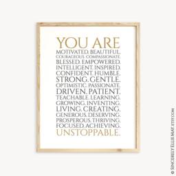 Women Empowerment Strong Woman Inspirational Quotes - You Are Motivated, Beautiful Typography Printable, Wall Art Gifts You Print 40502 - thumbnail 1
