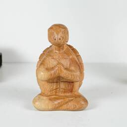 Meditating Turtle Sculpture, Animal, Yoga, Wood Carving, Nature, Handmade Turtle, Meditation Statue, Figurine, Birthday Gift, Gift For Her - thumbnail 3