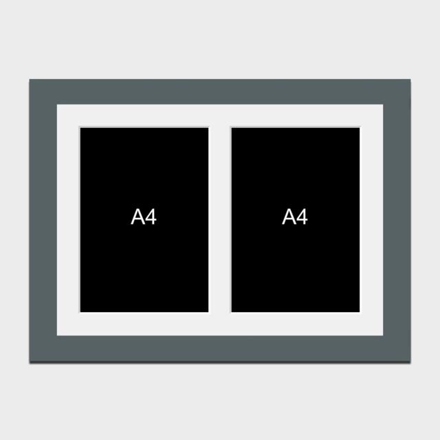 A4 Picture Frame To Hold 2 Photos in A Grey Wooden - image 1