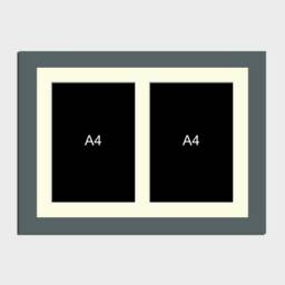 A4 Picture Frame To Hold 2 Photos in A Grey Wooden - thumbnail 2