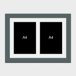A4 Picture Frame To Hold 2 Photos in A Grey Wooden - thumbnail 1