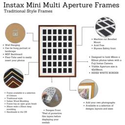 Instax Mini Multi Aperture Frame. Traditional Style. Holds 42 Sized Photos. A2. Portrait Or Landscape. Shows Photo Only - Not Border - thumbnail 3