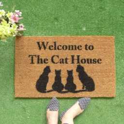 Welcome To The Cat House Doormat, Funny Lover Gift - thumbnail 1