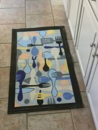 "Floorcloth - Made To Order ""Utensil Design"" 24"" X 36" - thumbnail 1