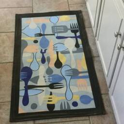 "Floorcloth - Made To Order ""Utensil Design"" 24"" X 36" - thumbnail 2