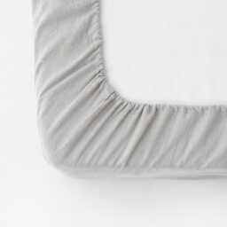 Light Gray Linen Fitted Sheet Queen King Bed Deep Pocket - thumbnail 3