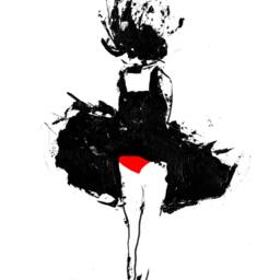 Set Of Two Prints, Black & White Art, Red Wall Minimalist Art Poster, Modern Home Decor, Print, Pen & Ink Wind Blowing - thumbnail 3