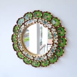 "Peruvian Mirrors ""Harmonious 30cm Lemon Green" - thumbnail 2